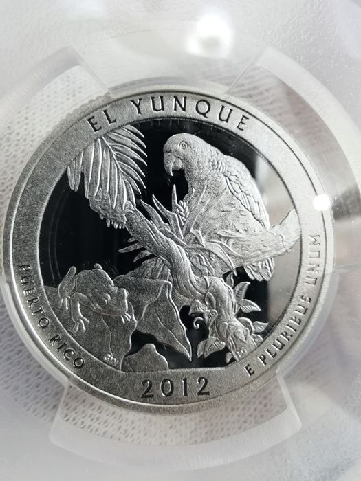 США 25 центів 2012р.-Національні парки " Ель-Юнке". СРІБЛО. СЛАБ.