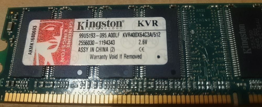 Memoria RAM Kingston 512MB KVR400X64C3A