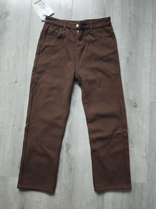 Джинси утеплені нові коричневі М,38