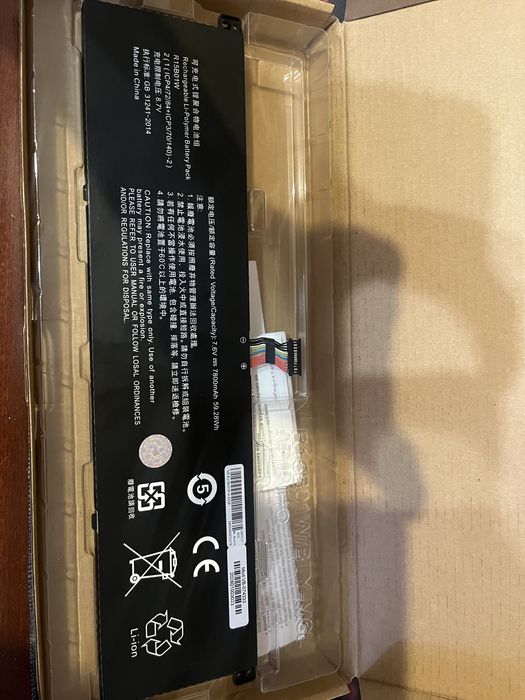 Аккумулятор для ноутбука Xiaomi R15B01W Mi Notebook Pro 15.6 / 7.6V 7800mAh / Black