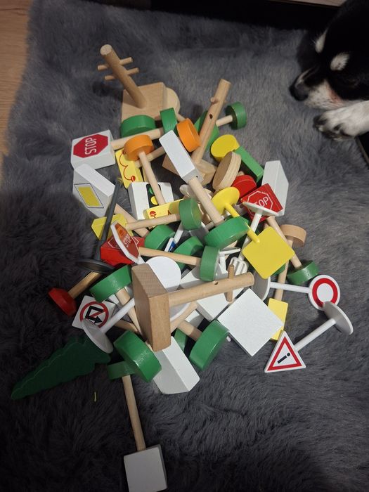 Zestaw drewnianych torów