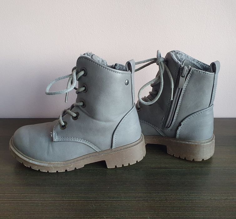 Szare buty zimowe / botki ocieplane T.K. Maxx 30 18cm