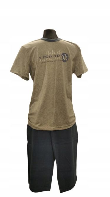 Piżama Męska Bawełniana Koszulka I Bermudy Xxl