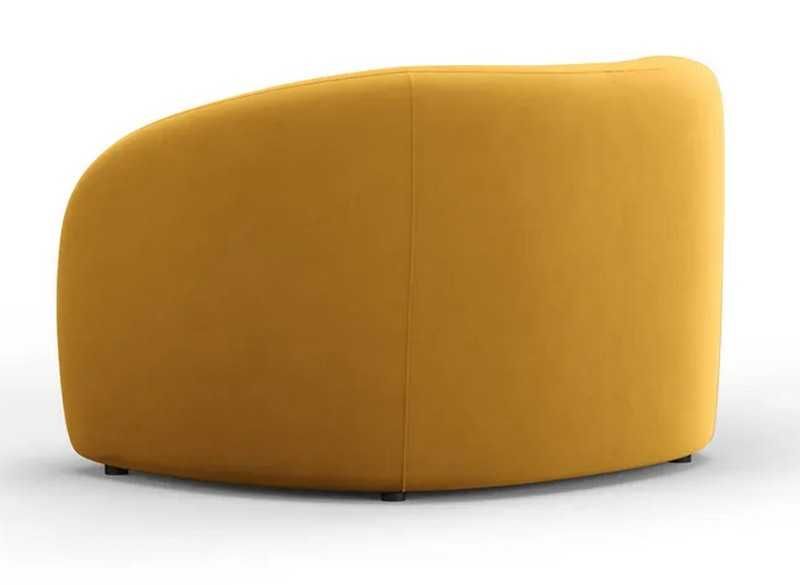 Designerski fotel z aksamitu Santi Interieurs 86 musztardowy 105x90x75