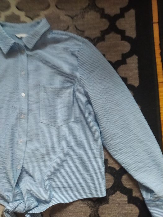 Koszula z długim rękawem w paski wiązana u dołu H&M nowa