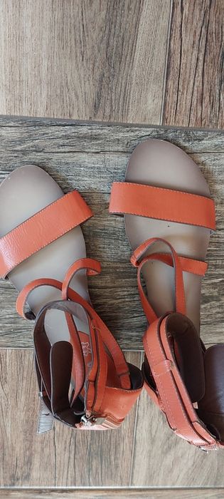 Sandalki sandały 39 40 pomarańczowe buty na koturnie