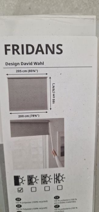 2 Cortinas de rolo 2mx1.95m novas