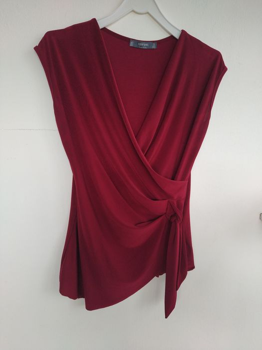 Blusa / Top bordeaux cruzada, elegante - Shop One - Tamanho S