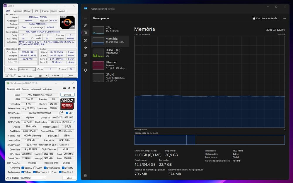 PC Gamer High-End / Workstation – Configuração de Elite (AM4 / 2TB SSD / 32GB RAM)