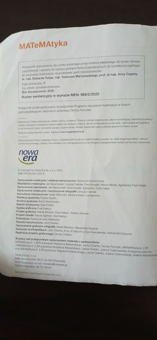 Matematyka 2 nowe wydanie 2024
