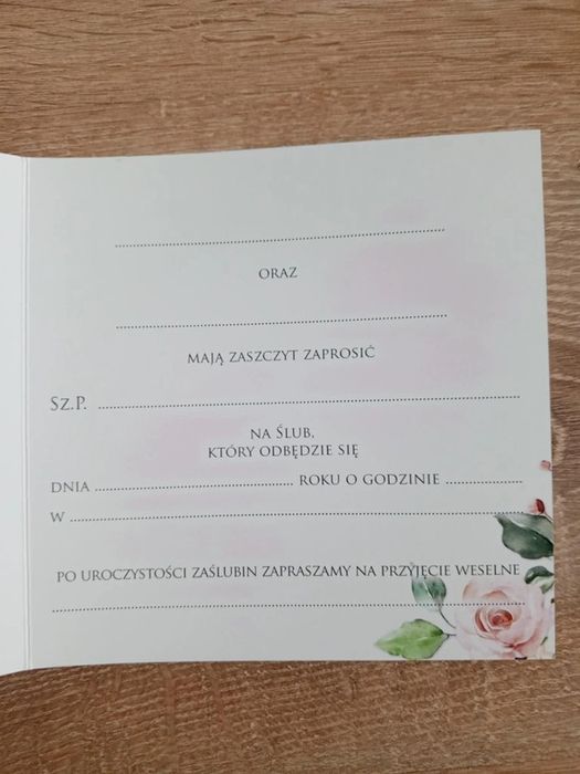 Zaproszenia na ślub - 24 szt.