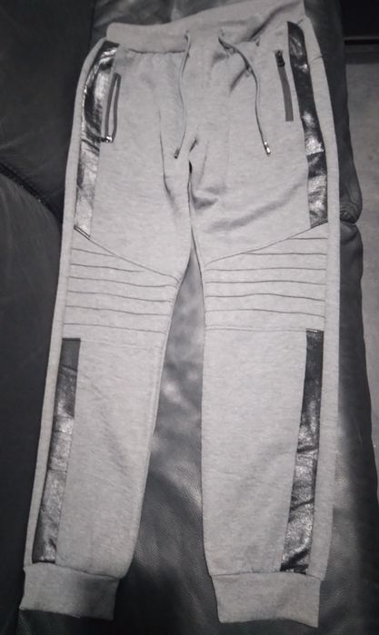 Szare męskie dresy ocieplane Xl