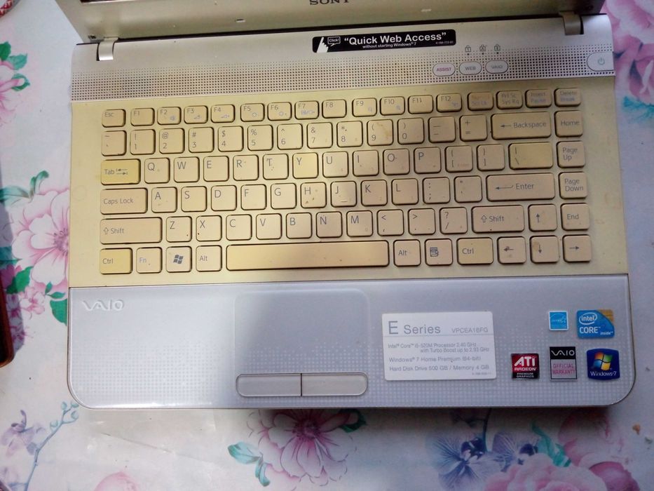 ноутбук Sony vaio pcg-61211W core i5 2.4Ghz