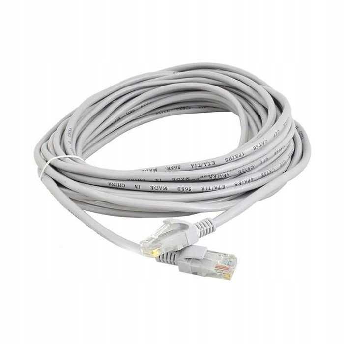 2x Patchcord kabel sieciowy U/UTP 5e Martom RJ45 / RJ45 15 m szary