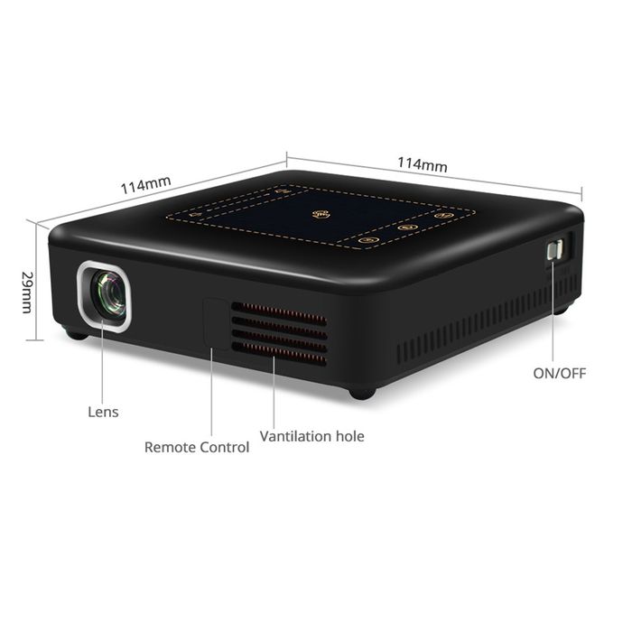 Mini projetor compatível com Full HD 1080P com Android