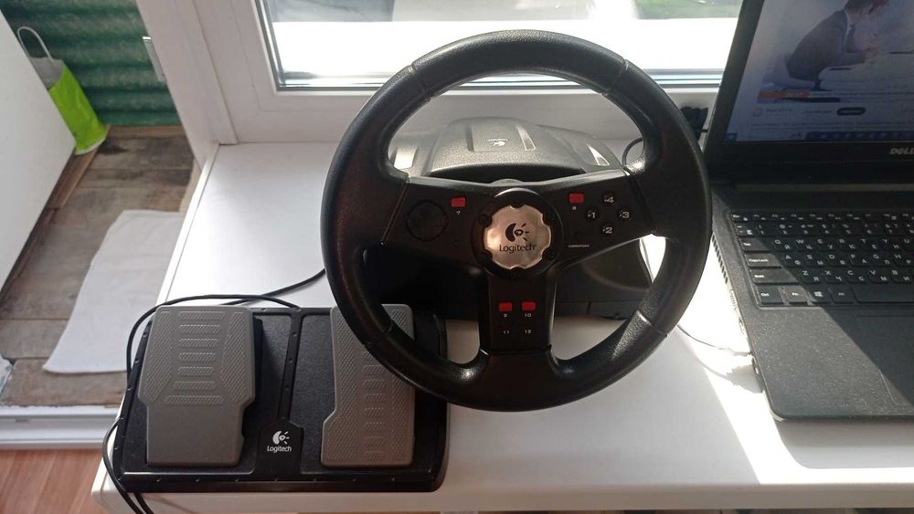 Игровой руль педали Logitech Formula Vibration Feedback Wheel XBOX PC ...