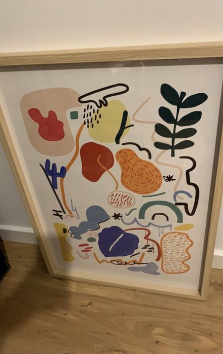 Dwa plakaty abstrakcyjne w ramie 50x70 SKLUM nowe