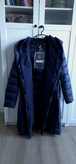 Geographical Norway Kurtka Zimowa Płaszcz Pikowany Damski Granatowy Pa