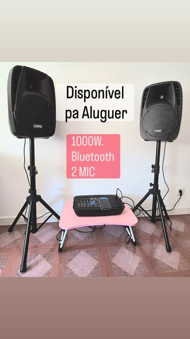 Para Aluguer: Coluna de som, tripe, 2 microfones e mesa de mistura