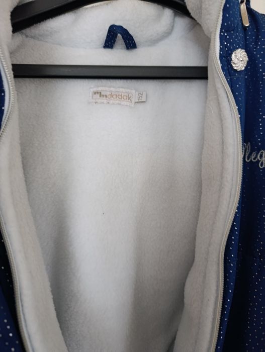 Piękny ciepły płaszcz kurtka zimowa na polarze 152