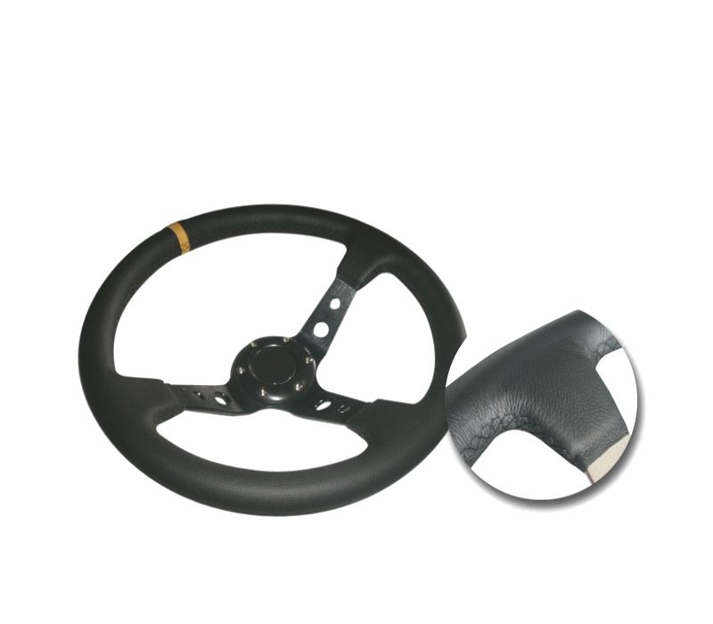 VOLANTE TIPO OMP INVERTIDO PRETO AMARELO