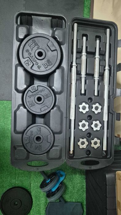 CORENGTH Halteres de Musculação 50 kg Disco Ferro Fundido