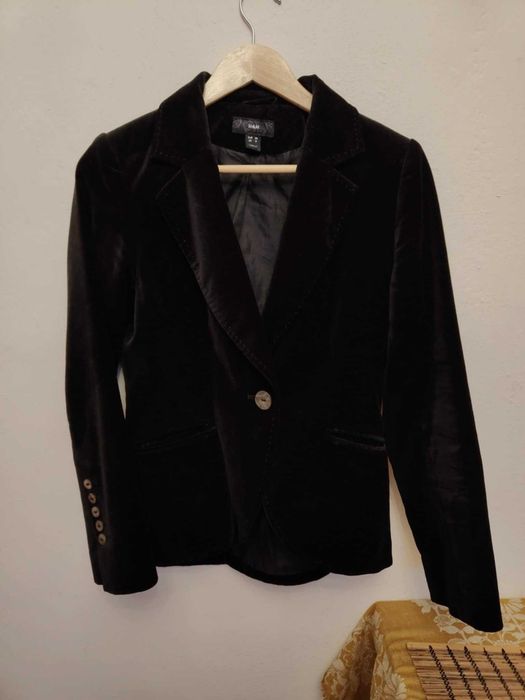 marynarka h&m czarny akasamit 36
