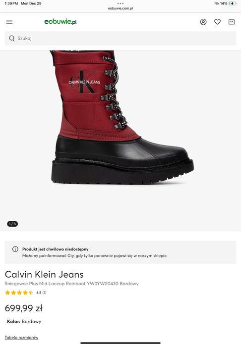 Calvin Klein Sniegowce Buty zimowe oryginalne nowe