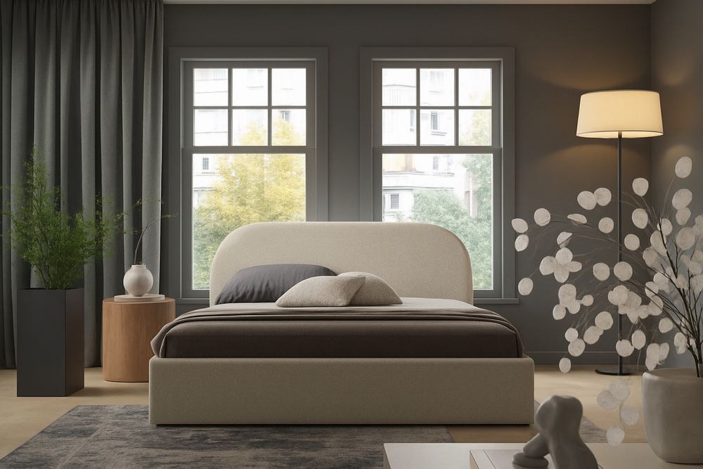 Łóżko tapicerowane MOBI + pojemnik i stelaż 90/120/140/160/180/200x200