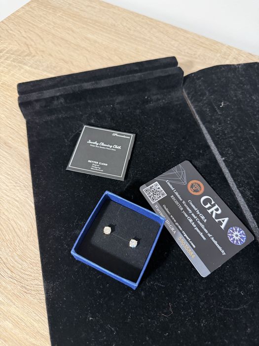 Kolczyki Moissanite VVS1 925 – GRA Certified – Srebrne Sztyfty Premium