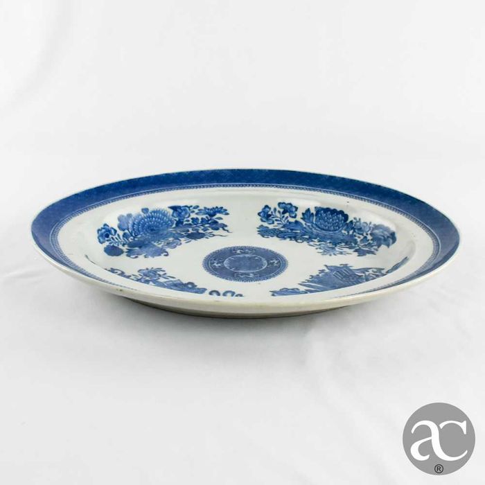 Travessa Porcelana China, Azul e Branco, Período Jiaqing 1796 a 1820
