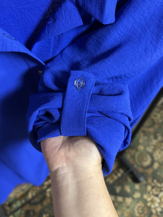 Костюм синій з креп-жатки