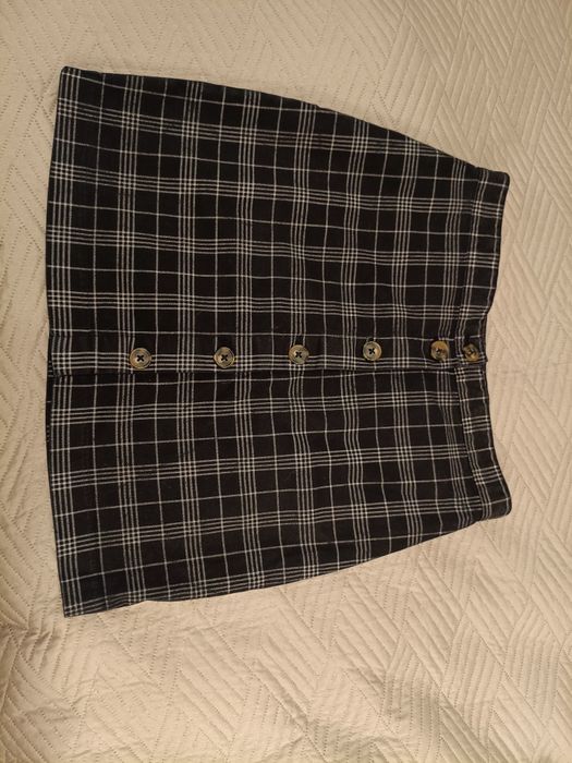 Spódnica grubsza bawełna w kratę H&M 38