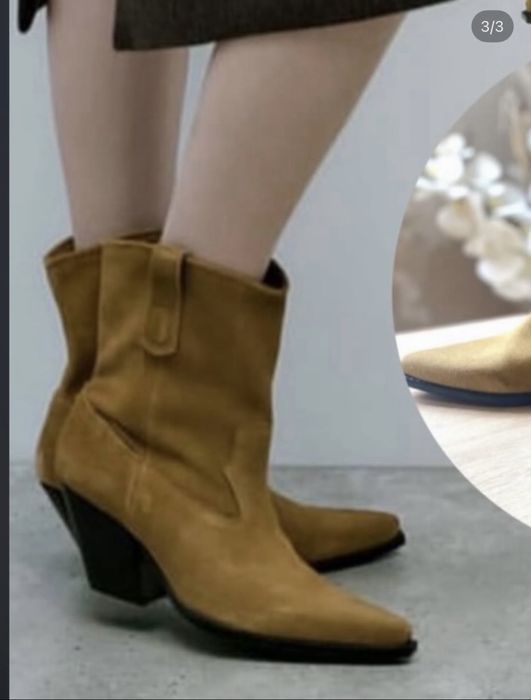 Шкіряні ковбойки Zara 38 розмір(24,5см)