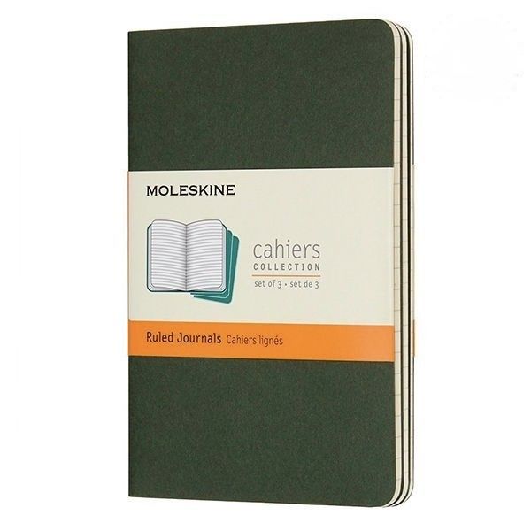 3 блокноти Moleskine Cahier зелених