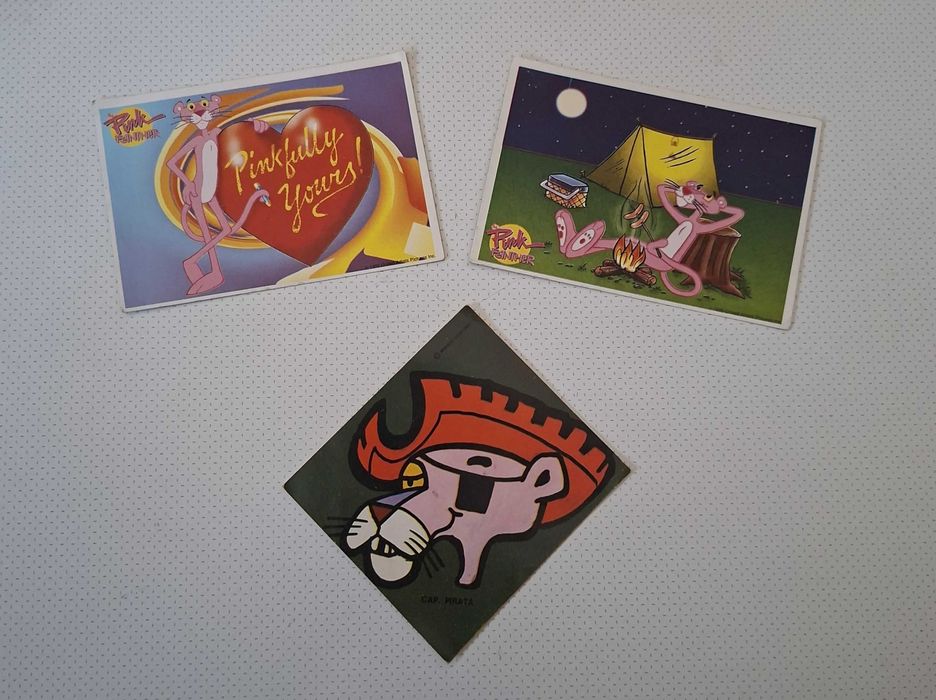 Autocolantes vintage: Pantera Côr-de-Rosa, Tom & Jerry