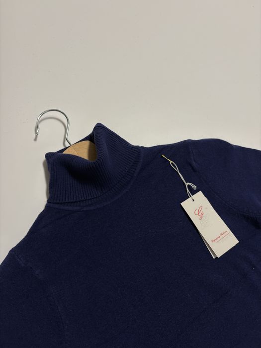 Welniany golf damski grantowy z krotkim rekawem elastyczny dopasowany