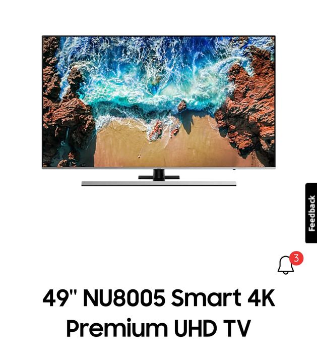 Samsung LED 4K UHD Smart Tv Nu8005 49 Polegadas