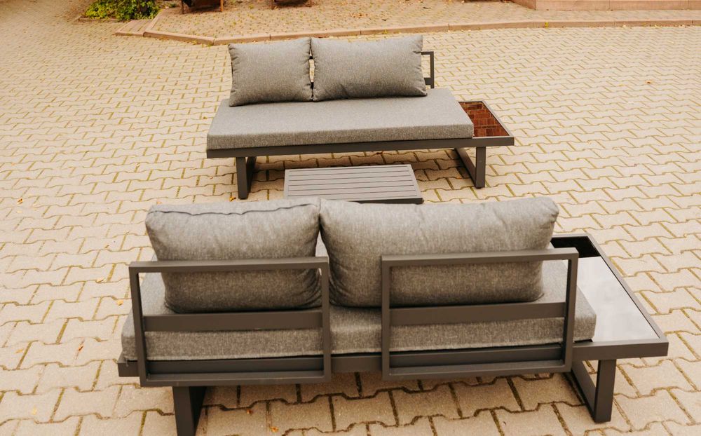 meble ogrodowe nowe narożnik sofa konstrukcja aluminiowa