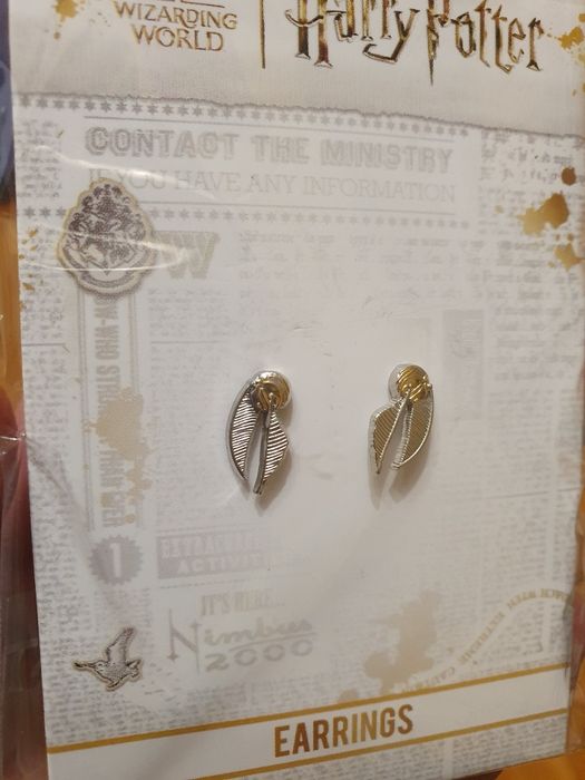 Srebrne kolczyki 925! Harry Potter Złoty Znicz Sterling silver hp