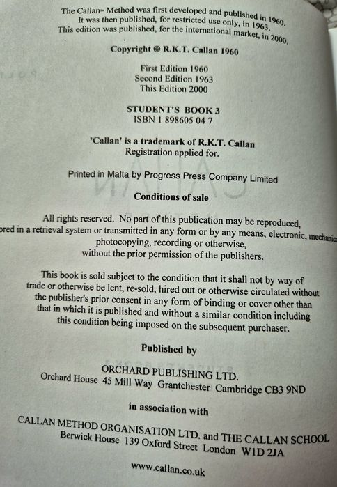 Callan method student's book 3