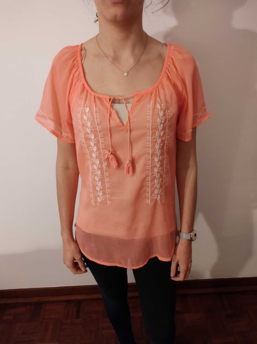 Stradivarius Pink Fluorescent Blouse