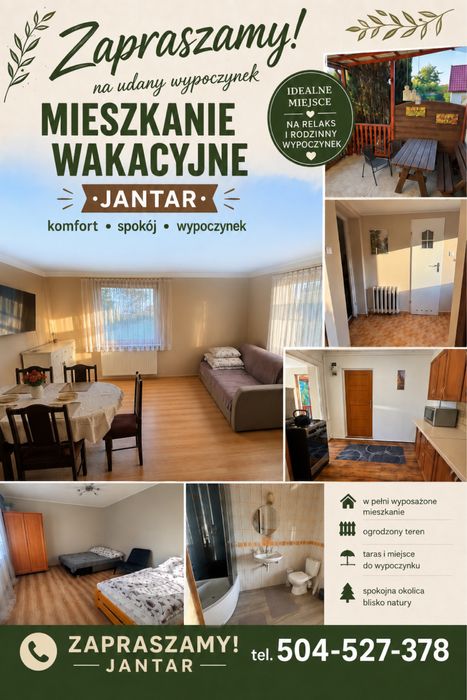 Jantar /Noclegi nad morzem, mieszkanie wakacyjne nad morzem