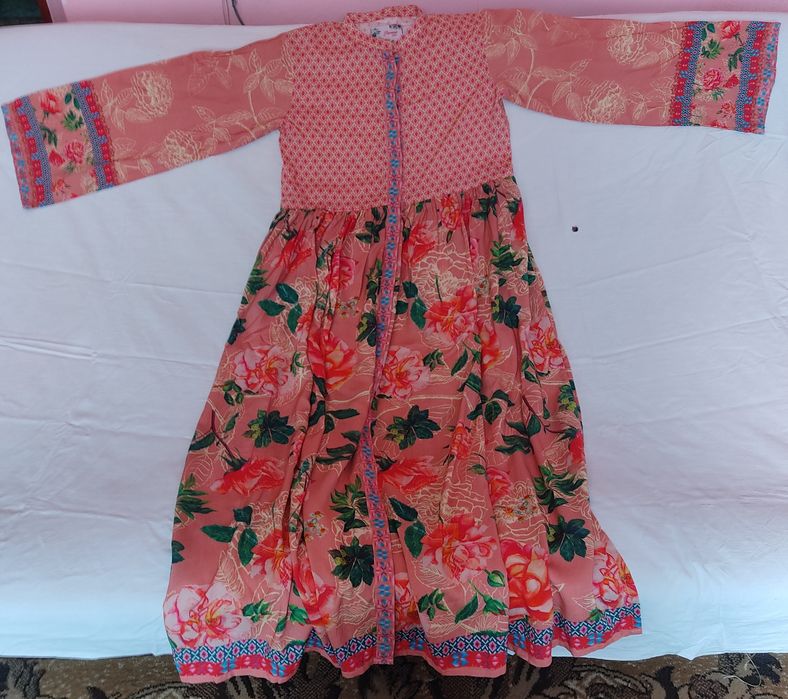 LDS-6203 довга сукня квіти персика