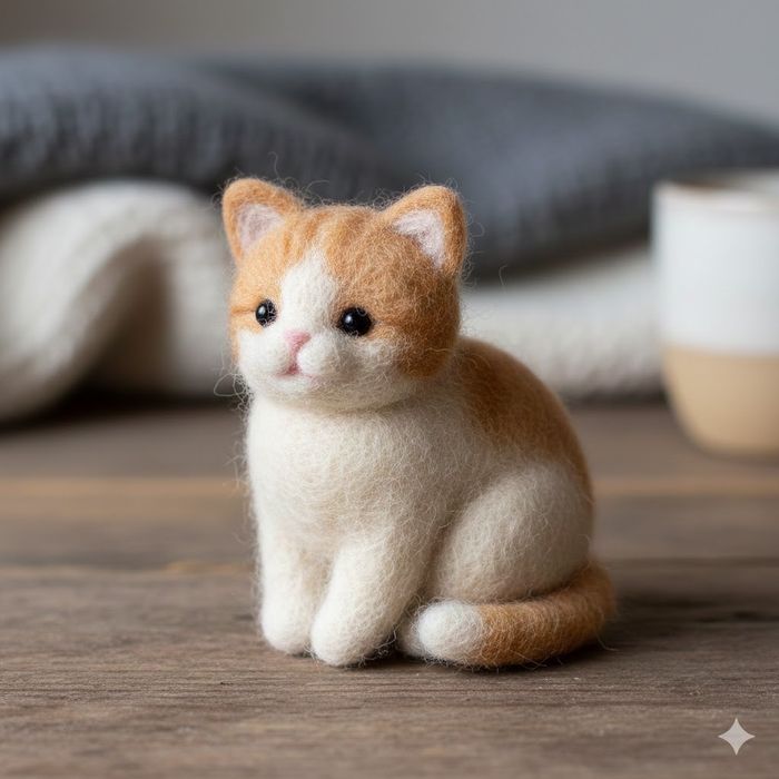 Набір для творчості для валяння, іграшка котик