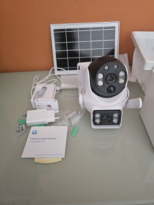 Câmera vigilância V380 MAX BP9 C/ Painel Solar.