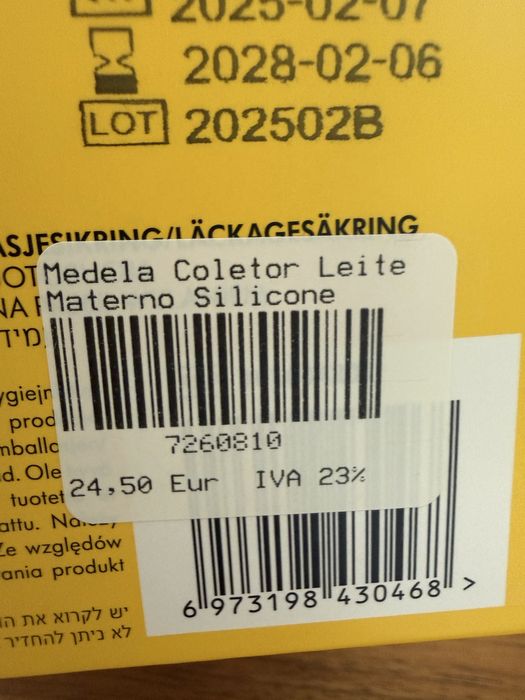 Coletor de leite em silicone da Medela