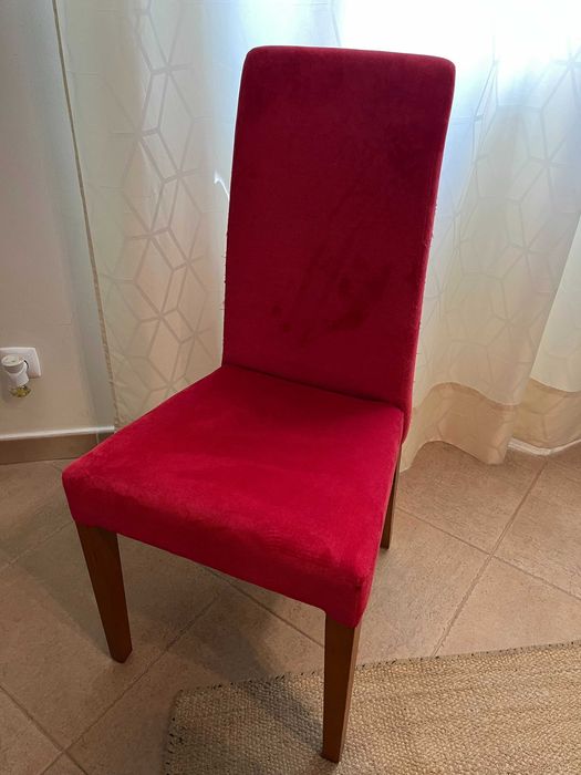 4 Cadeiras em veludo vermelho