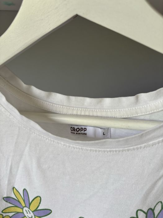 oversize t-shirt z nadrukiem, biała koszulka 100% bawełna