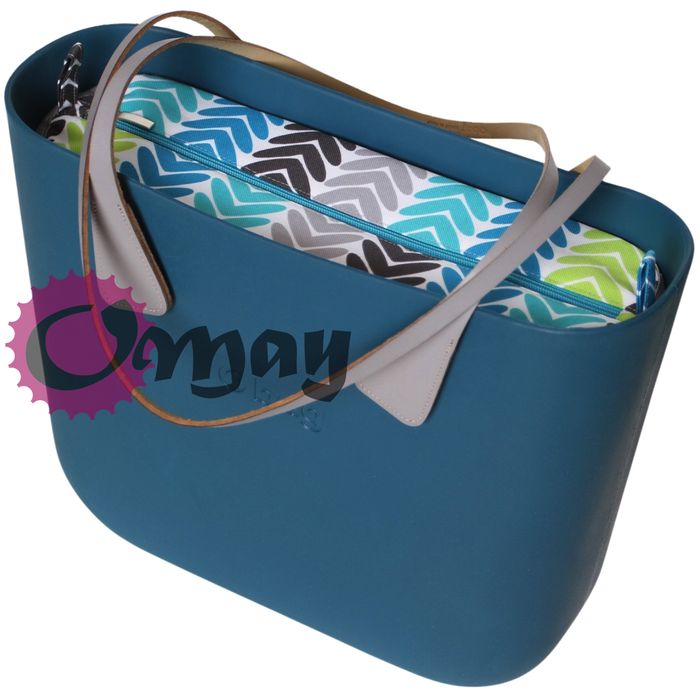 Turkusowy organizer do OBAG STANDARD turkusowe serca 2 kieszenie OMAY